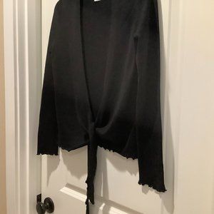 White House Black Market Silk Sweater, black, size small